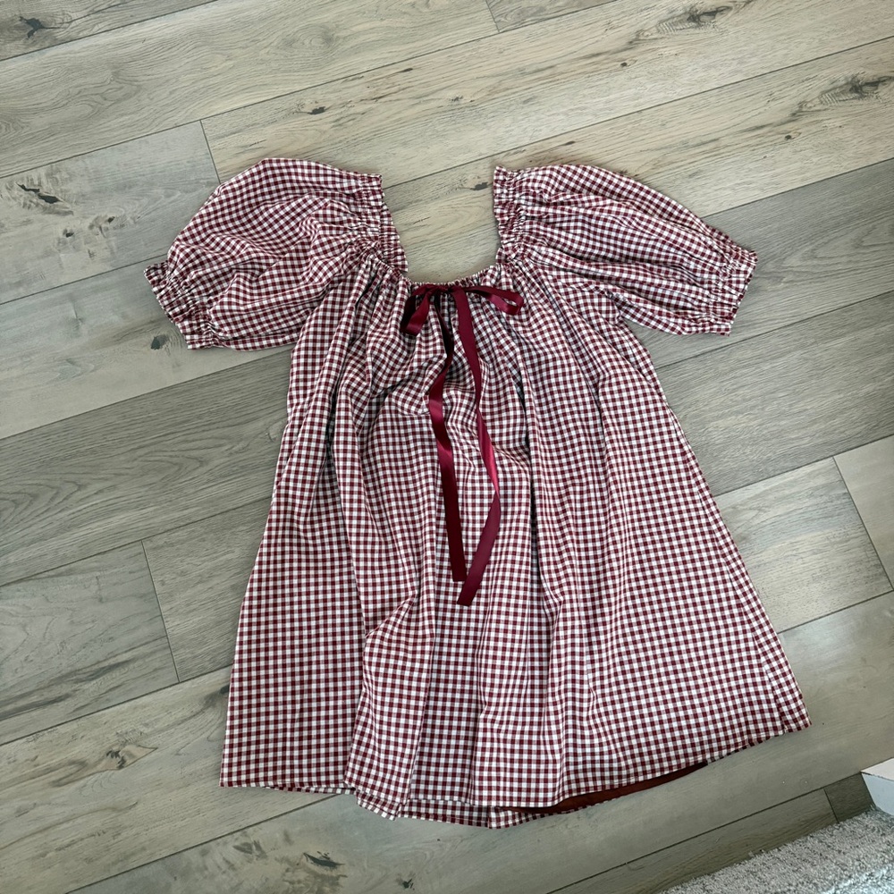 Bohme Red and White Gingham Mini Dress